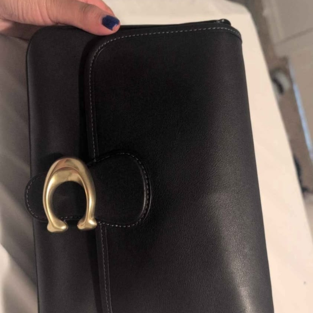 Coach Black and Gold Clutch Tabby Purse
